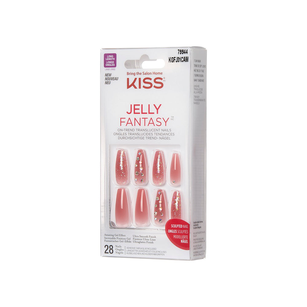 Unghii false Jelly Fantasy, forma Coffin, lungime L, 28 bucati, Be Jelly