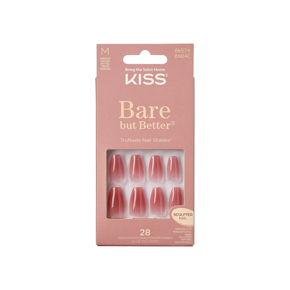 Unghii false Bare But Better, lungime M, 28 bucati, Nude