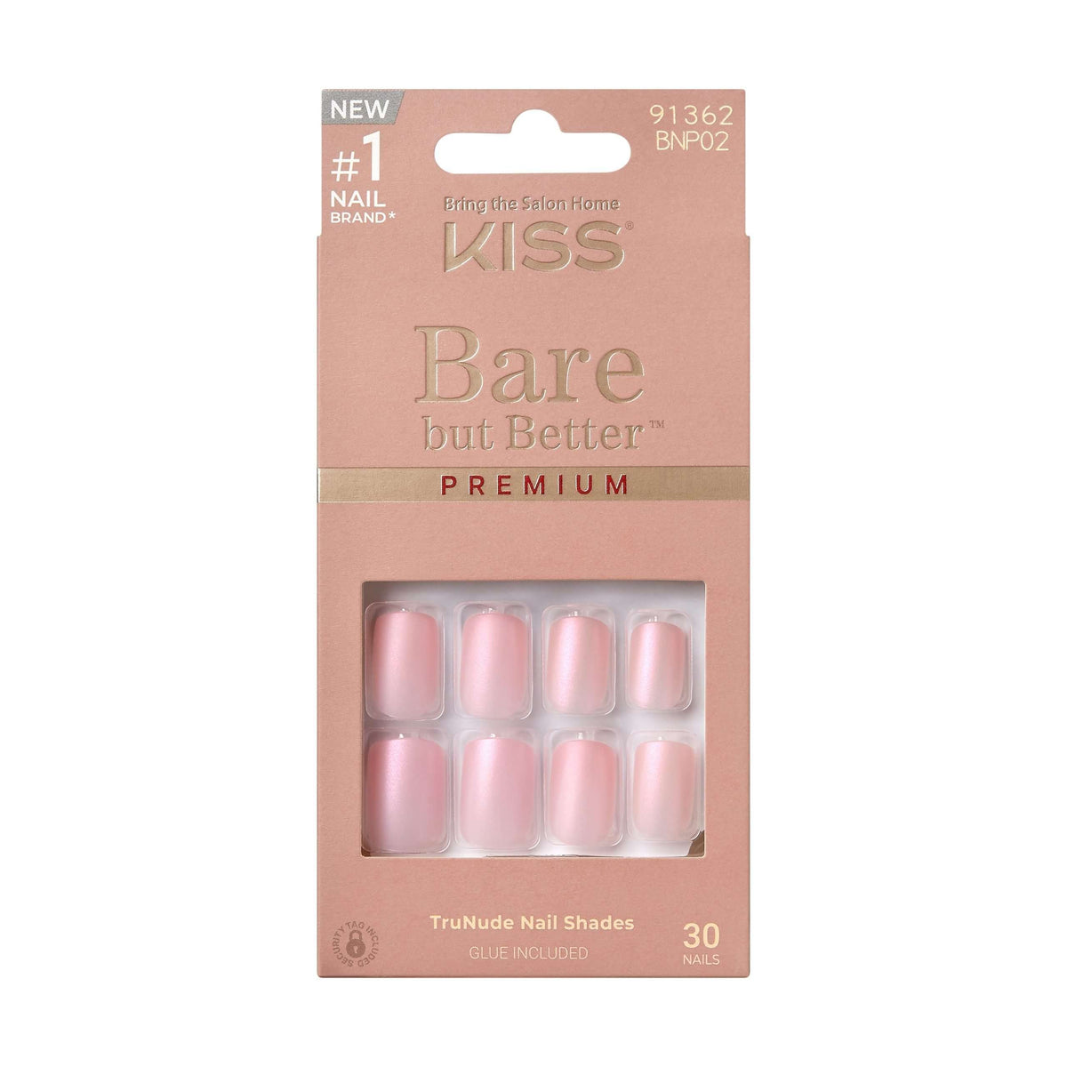 Unghii false Bare-But-Better Premium Nails Spicy, lungime S, 30 bucati