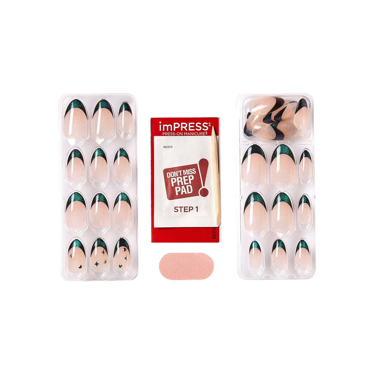 Unghii false imPRESS Premium Visions, lungime medie, 30 bucati