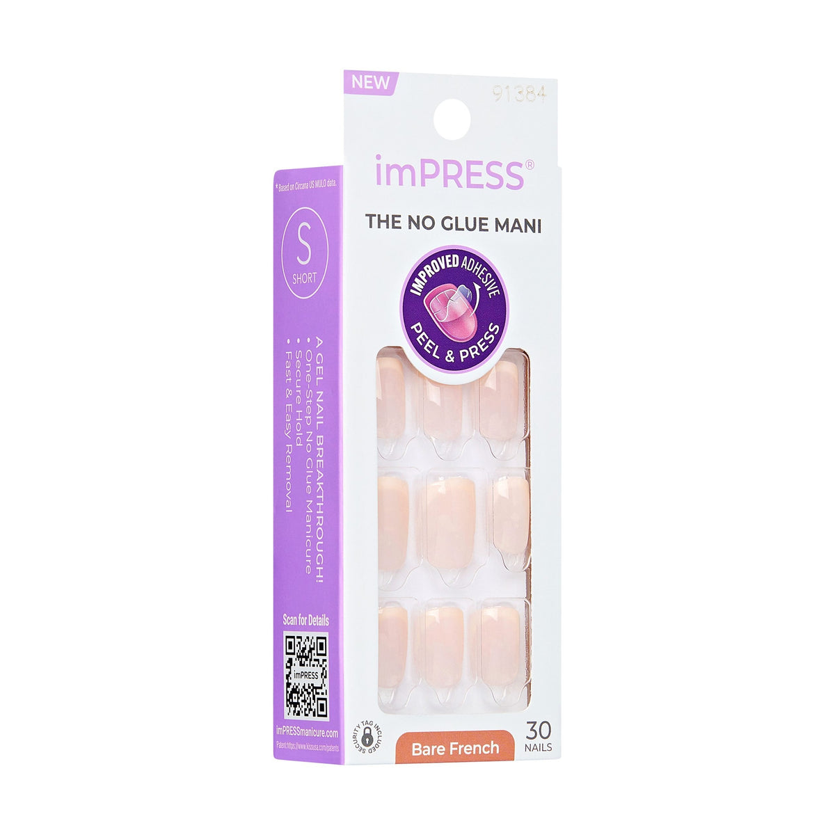 Unghii false imPRESS Heroic, lungime S, 30 bucati