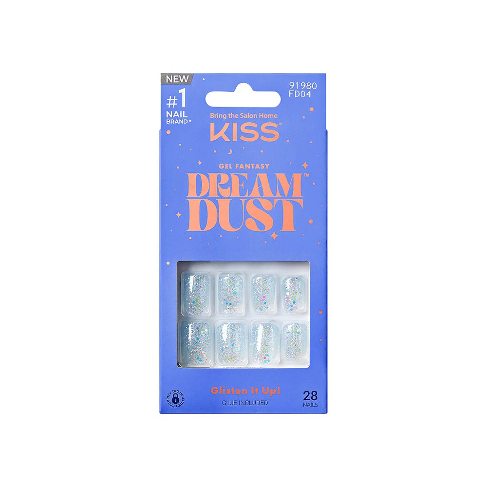 Unghii false Gel Fantasy Dreamdust Champagnes, lungime S , 28 bucati