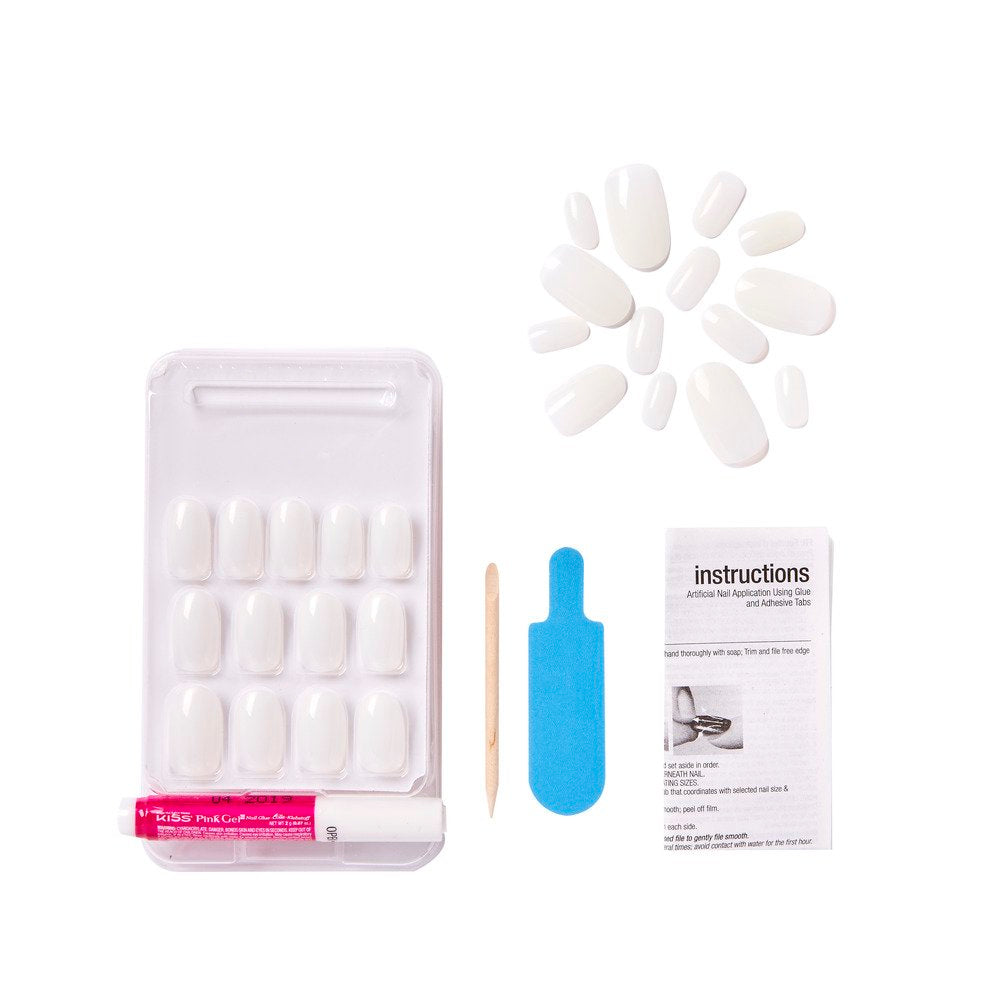 Unghii false Salon Naturals, forma ovala, lungime M, 28 bucati, Break Evan