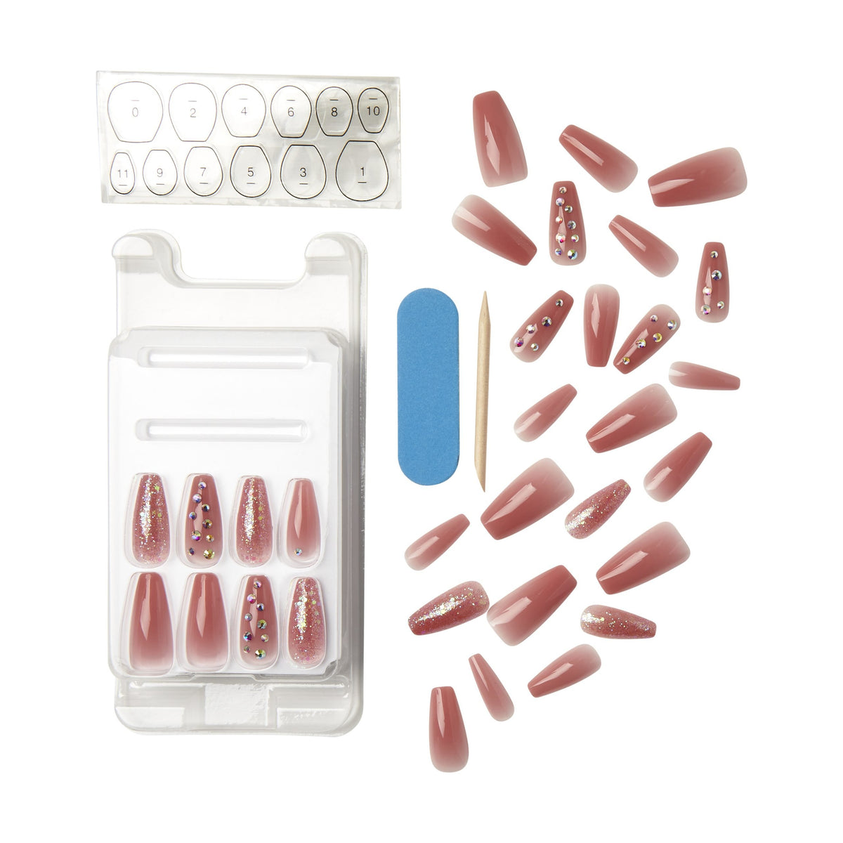Unghii false Jelly Fantasy, forma Coffin, lungime L, 28 bucati, Be Jelly