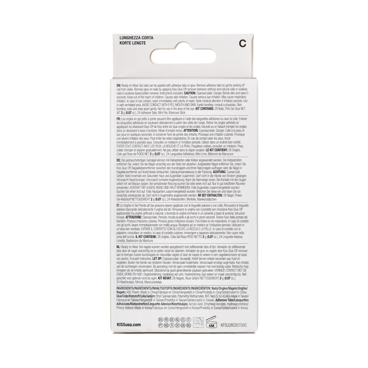 Unghii false Gel Fantasy, lungime S, 28 bucati, Color Ribbons