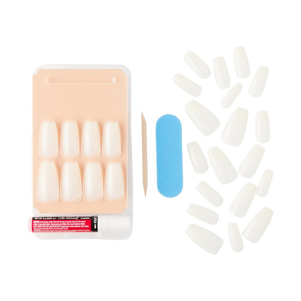 Unghii false Salon Acrylic, lungime L, 28 bucati, Natural