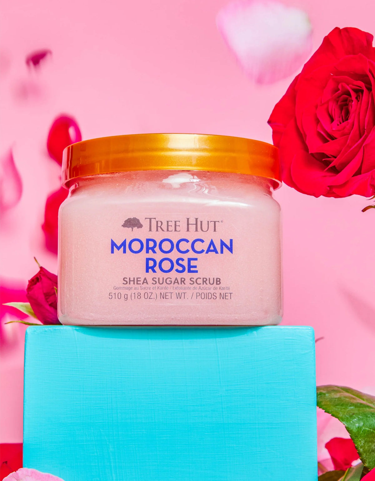 Tree Hut Moroccan Rose Sugar Scrub exfoliant corp, 510g