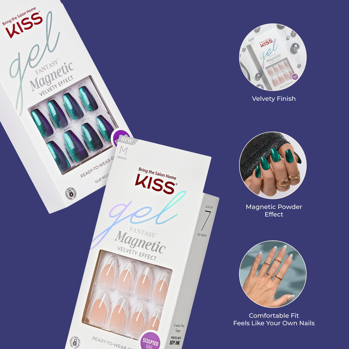 KISS - Unghii false Gel Fantasy Magnetic
