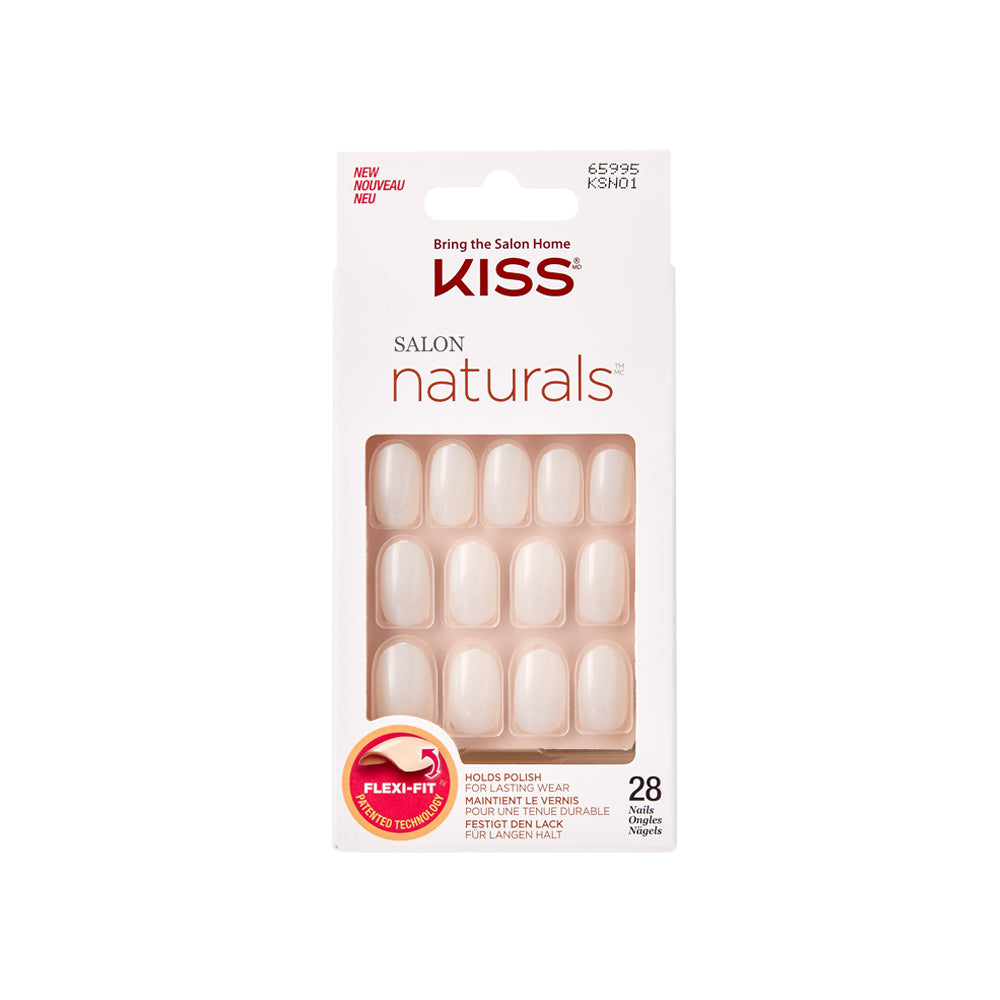 Unghii false Salon Naturals, forma ovala, lungime M, 28 bucati, Break Evan
