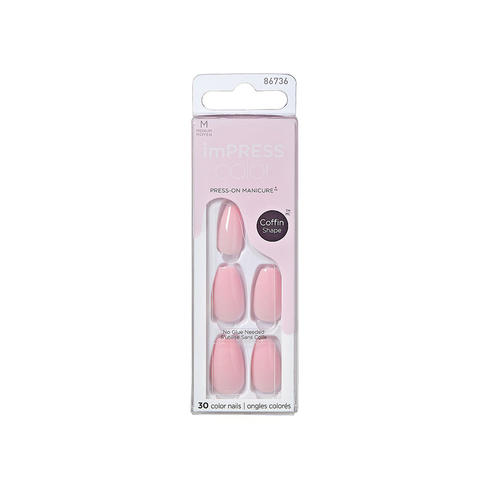 Unghii false imPress, lungime M, 30 bucati, Pink Dream