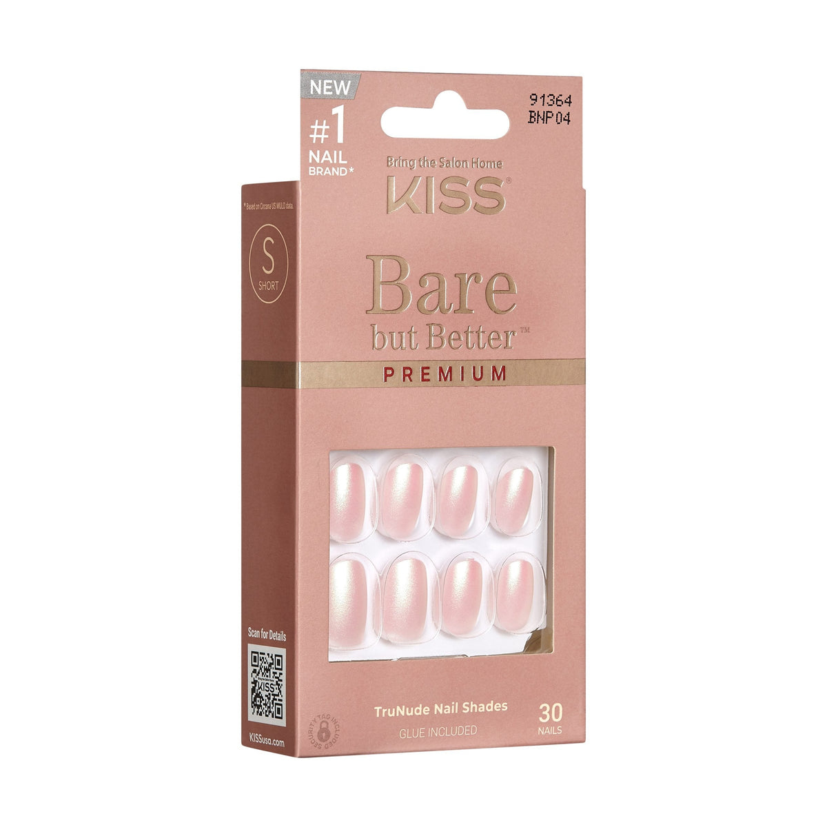 Unghii false Bare-But-Better Premium Nails Mocha, lungime S, 30 bucati