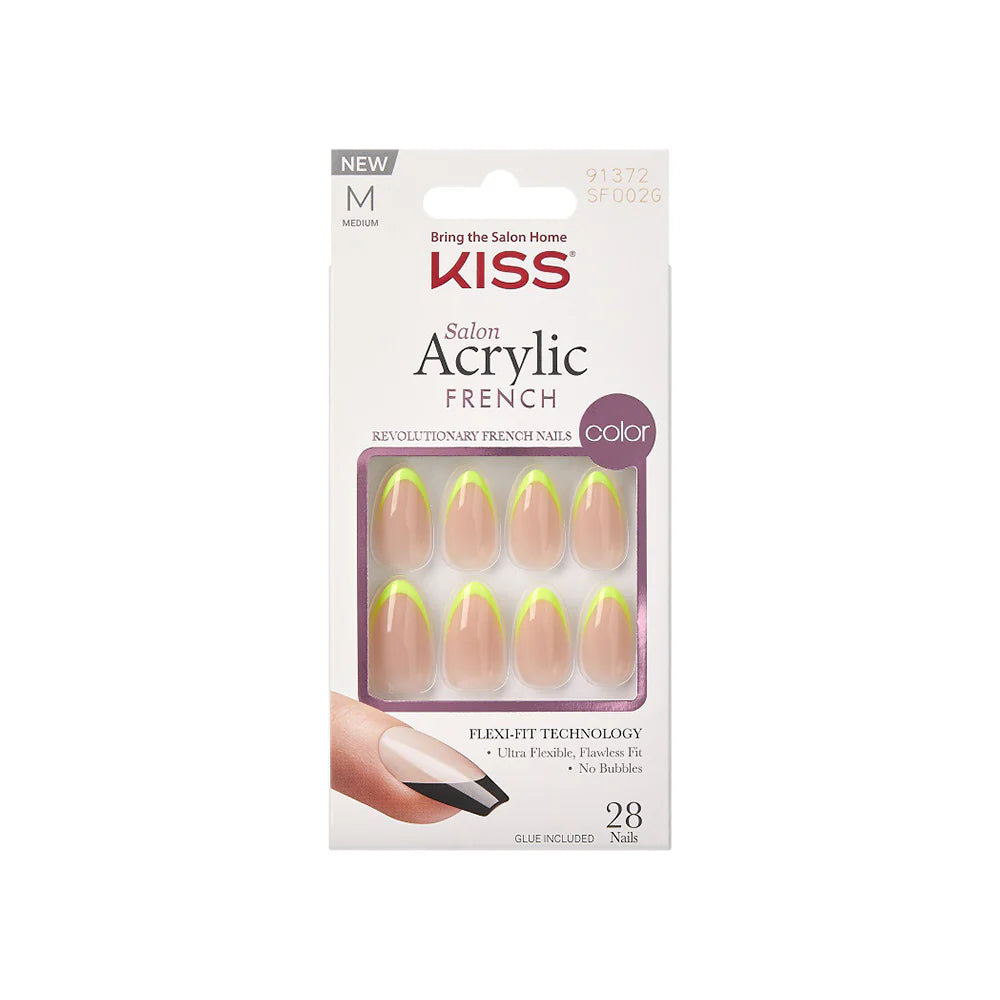 Unghii false Salon Acrylic French Color Hype, lungime M, 28 bucati