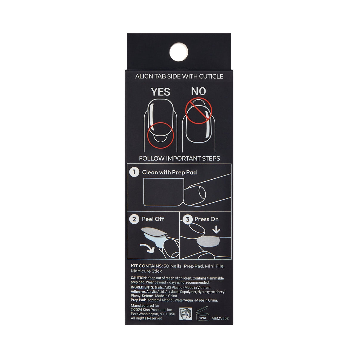 Unghii false imPRESS Premium Visions, lungime  medie, 30 bucati