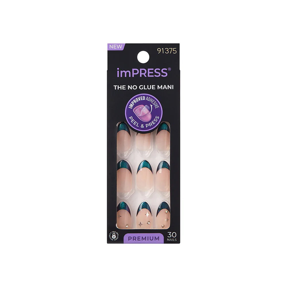 Unghii false imPRESS Premium Visions, lungime  medie, 30 bucati