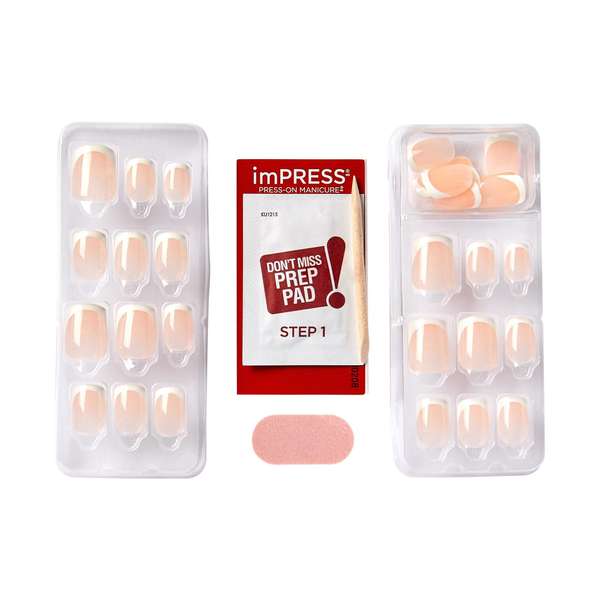 Unghii false imPRESS Nails Model, lungime S, 30 bucati