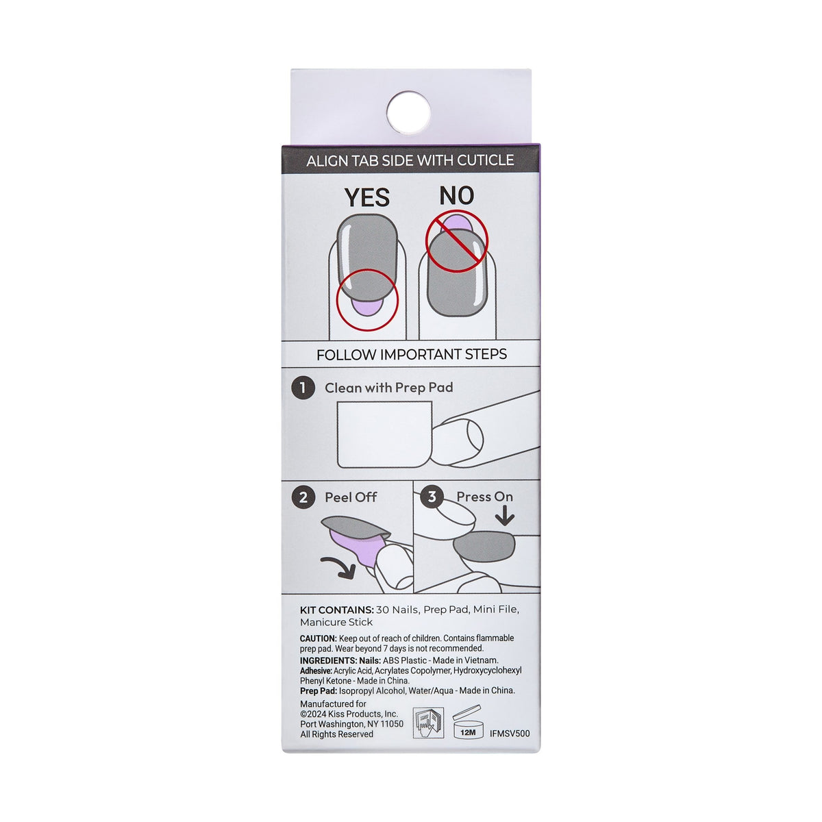 Unghii false imPRESS Nails Model, lungime S, 30 bucati