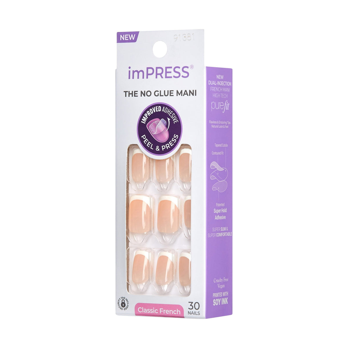 Unghii false imPRESS Nails Model, lungime S, 30 bucati