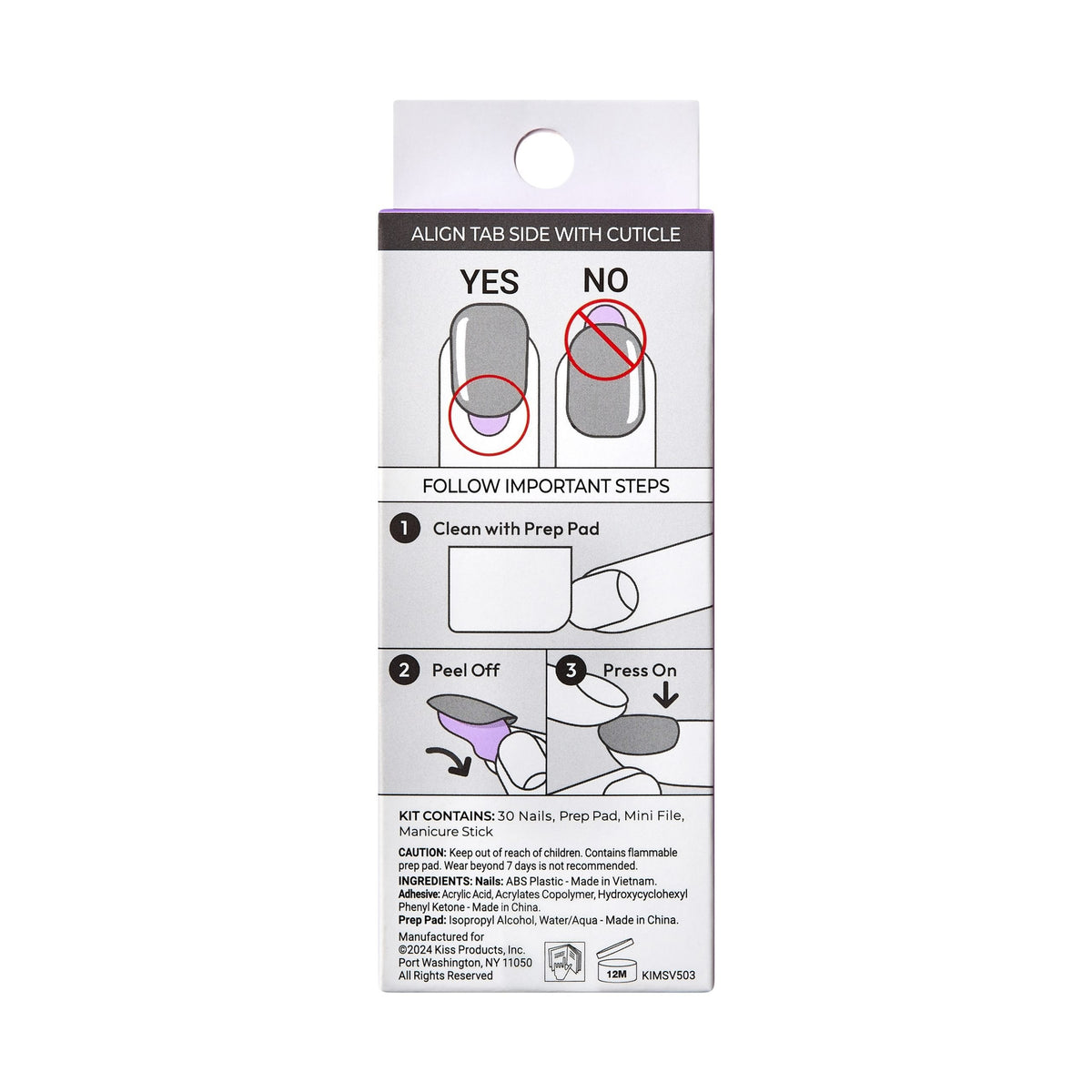 Unghii false imPRESS Everlasting, lungime M, 30 bucati