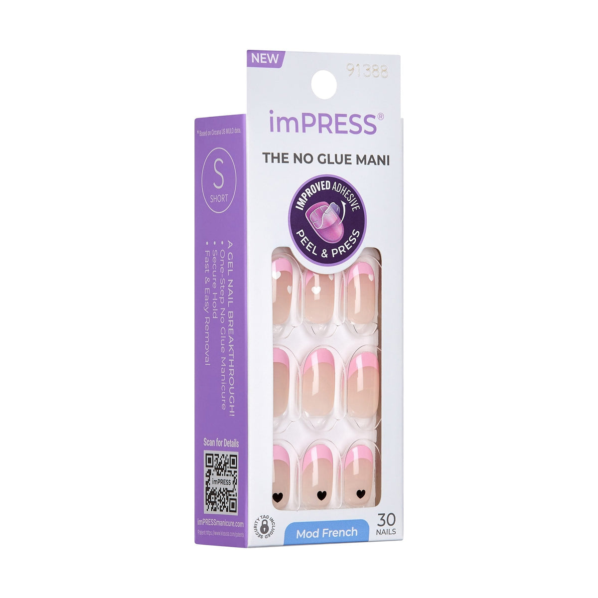 Unghii false imPRESS Ditto, lungime S, 30 bucati