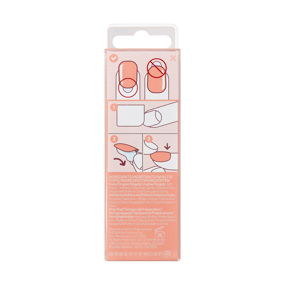Unghii false ImPRESS Color BBB Serenity, lungime M, 30 bucati