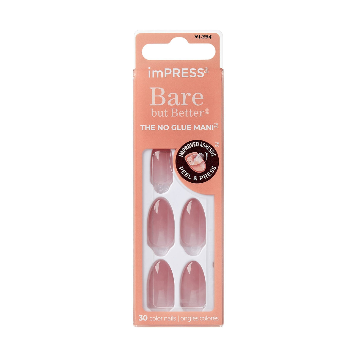 Unghii false ImPRESS Color BBB Serenity, lungime M, 30 bucati