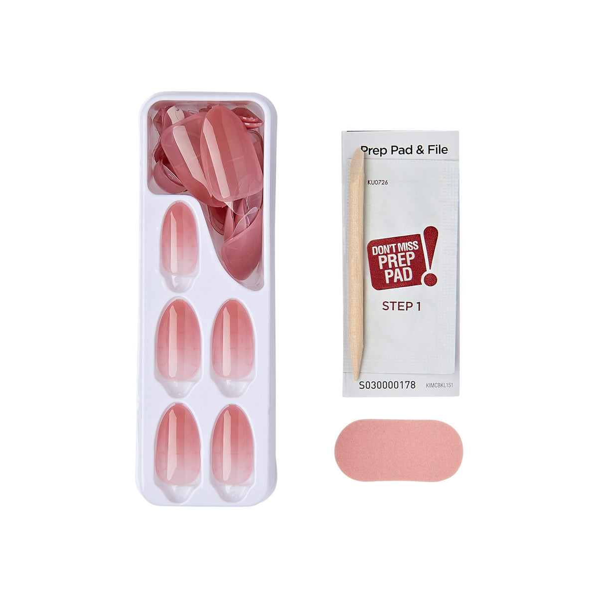 Unghii false ImPRESS Color BBB Serenity, lungime M, 30 bucati