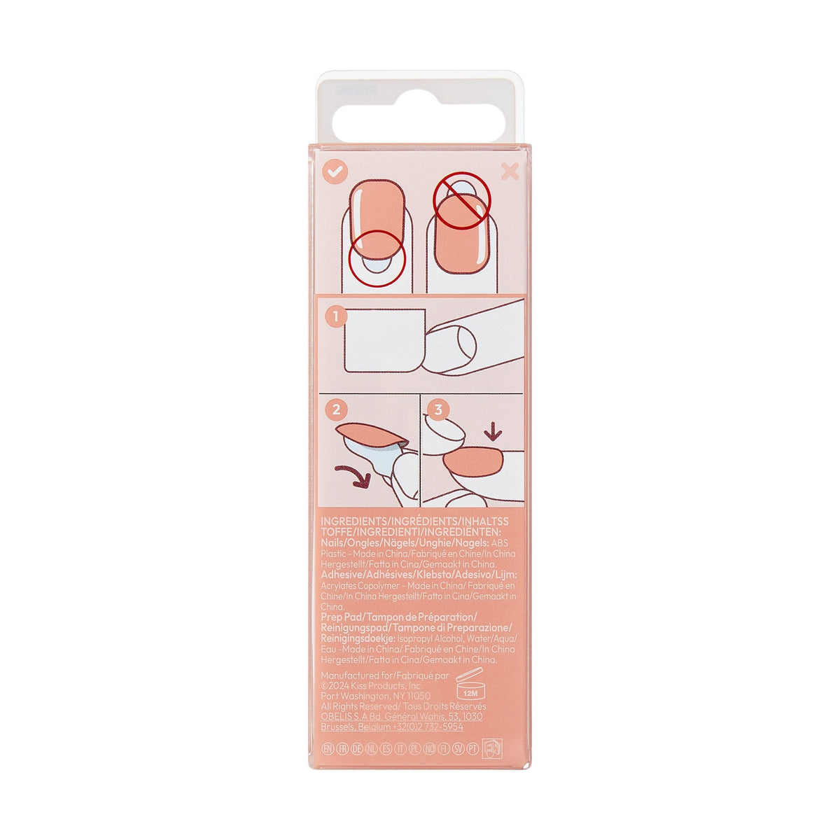 Unghii false ImPRESS Color BBB Flare, lungime M, 30 bucati