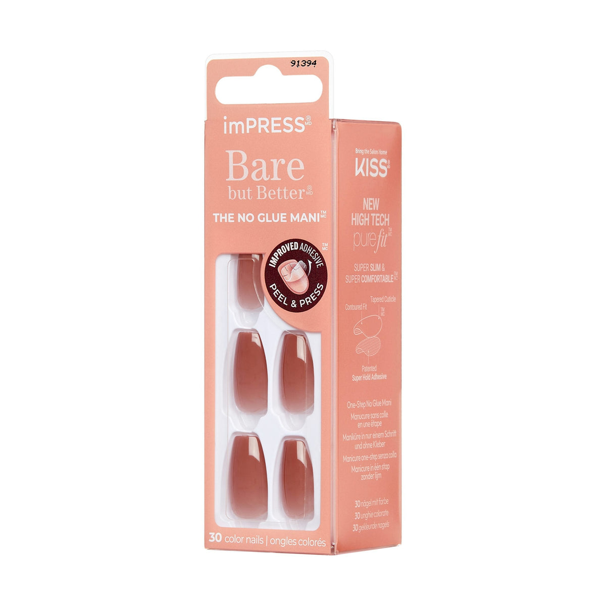 Unghii false ImPRESS Color BBB Flare, lungime M, 30 bucati