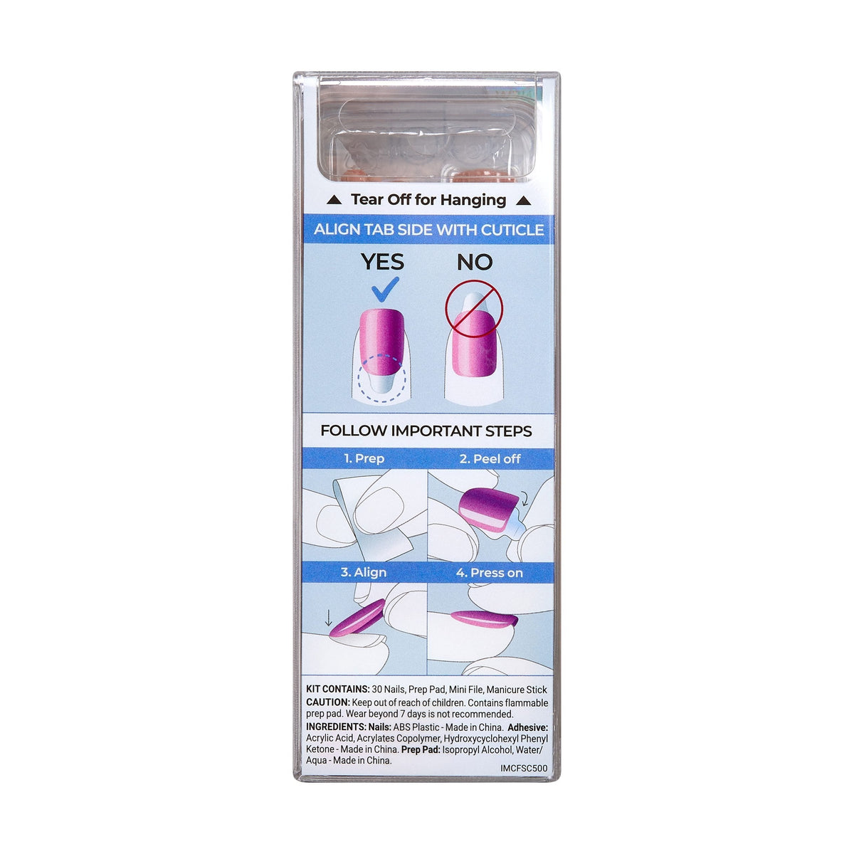 Unghii false ImPRESS Color Starstruck, lungime S, 30 bucati