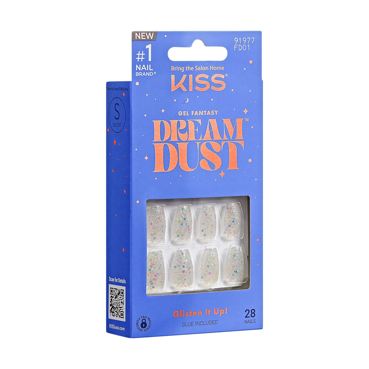 Unghii false Gel Fantasy Dreamdust Mood Dust, lungime S , 28 bucati