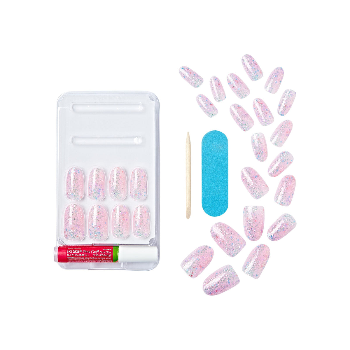 Unghii false Gel Fantasy Dreamdust Diamonds 4 Me, lungime M , 28 bucati