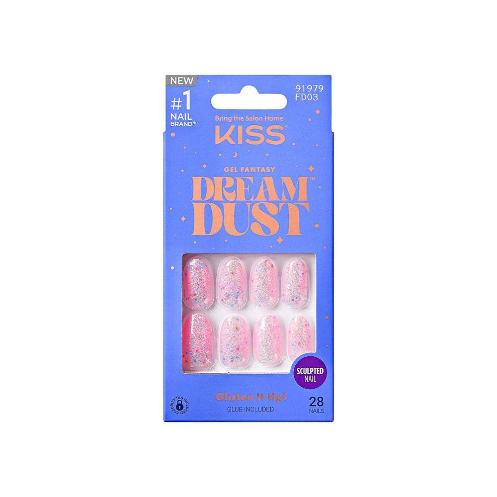 Unghii false Gel Fantasy Dreamdust Diamonds 4 Me, lungime M , 28 bucati