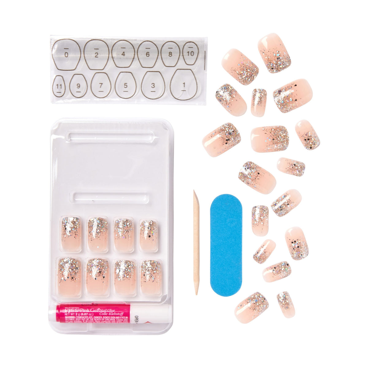 Unghii false Gel Fantasy, lungime M, 24 bucati, Fanciful