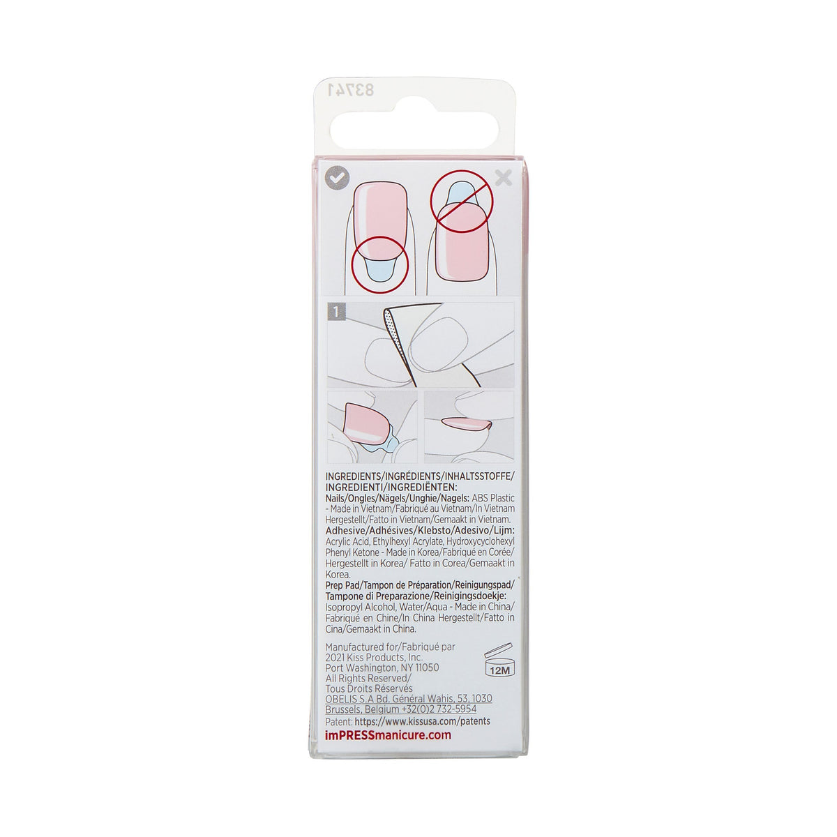 Unghii false imPress, lungime S, 30 bucati, Pick Me Pink