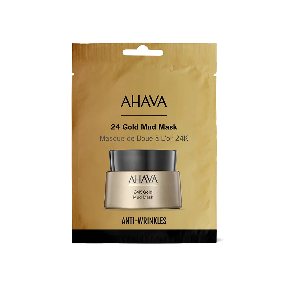 Masca de fata 24K Gold Mineral Mud Ahava pentru o singura utilizare, 6ml